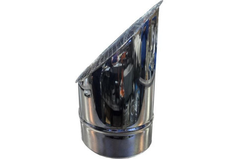 Косой или скошенный участок воздуховода круглого сечения с сеткой Ф280-150-45  Лист.нерж. (AISI 430) 0.50 [Сетка сварная/-]