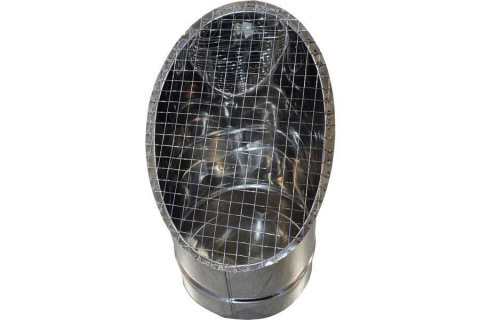 Косой или скошенный участок воздуховода круглого сечения с сеткой Ф280-150-45  Лист.нерж. (AISI 430) 0.50 [Сетка сварная/-]