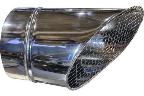 Косой или скошенный участок воздуховода круглого сечения с сеткой Ф280-150-45  Лист.нерж. (AISI 430) 0.50 [Сетка сварная/-]