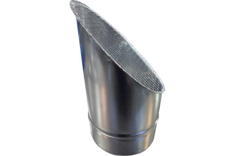 Косой или скошенный участок воздуховода круглого сечения с сеткой Ф280-150-45  Лист.нерж. (AISI 430) 0.50 [Сетка сварная/-]