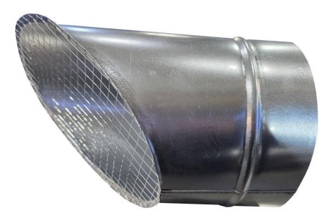 Косой или скошенный участок воздуховода круглого сечения с сеткой Ф280-150-45  Лист.нерж. (AISI 430) 0.50 [Сетка сварная/-]